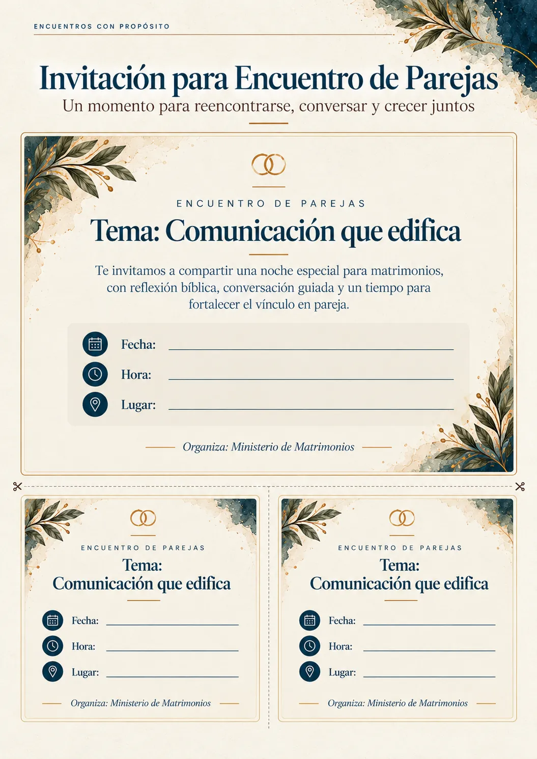Invitación para encuentro de parejas